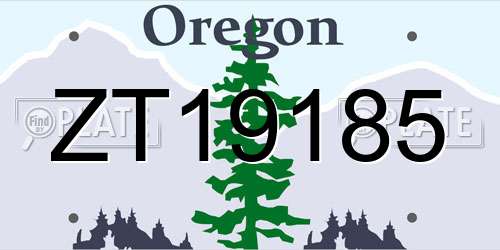 ZT19185 Oregon License Plate