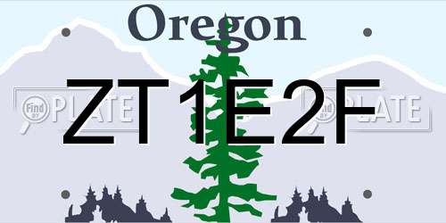 ZT1E2F Oregon License Plate