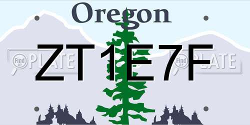 ZT1E7F Oregon License Plate