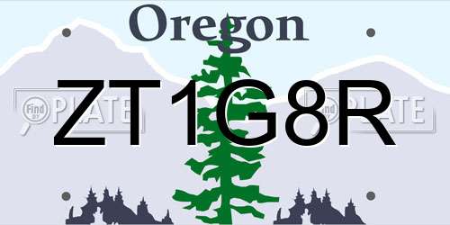 ZT1G8R Oregon License Plate