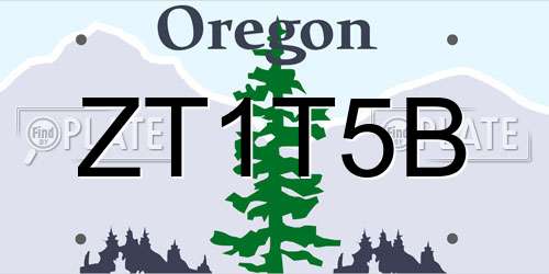 ZT1T5B Oregon License Plate