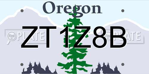 ZT1Z8B Oregon License Plate