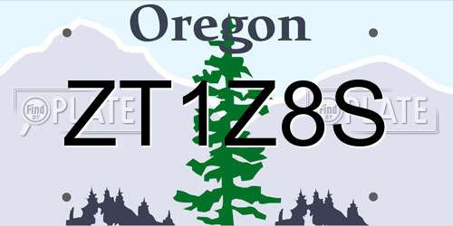 ZT1Z8S Oregon License Plate
