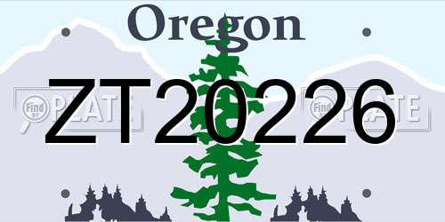 ZT20226 Oregon License Plate