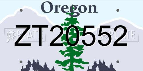 ZT20552 Oregon License Plate