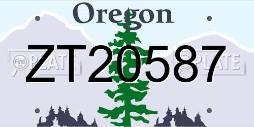 ZT20587 Oregon License Plate