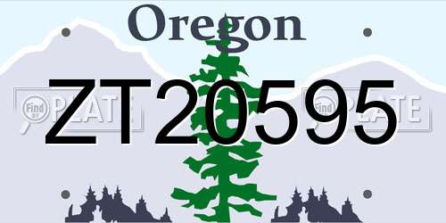 ZT20595 Oregon License Plate