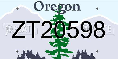 ZT20598 Oregon License Plate