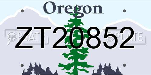 ZT20852 Oregon License Plate