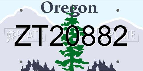 ZT20882 Oregon License Plate