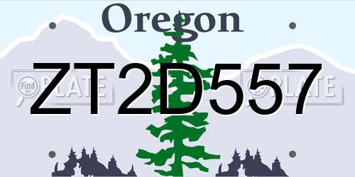 ZT2D557 Oregon License Plate