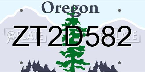 ZT2D582 Oregon License Plate