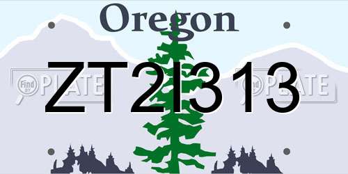 ZT2I313 Oregon License Plate