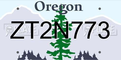 ZT2N773 Oregon License Plate