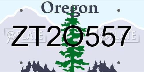 ZT2O557 Oregon License Plate