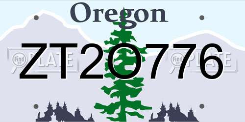 ZT2O776 Oregon License Plate