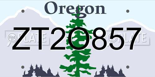 ZT2O857 Oregon License Plate