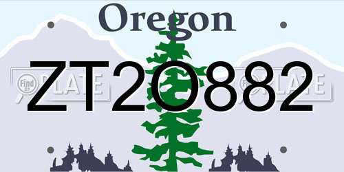 ZT2O882 Oregon License Plate