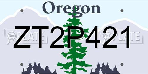 ZT2P421 Oregon License Plate