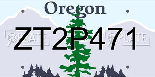 ZT2P471 Oregon License Plate
