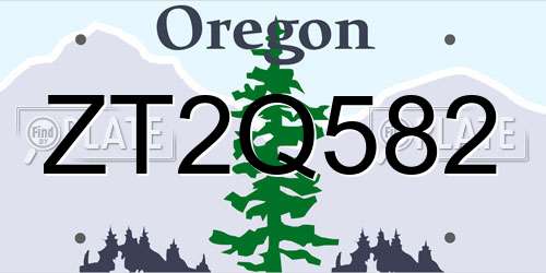 ZT2Q582 Oregon License Plate