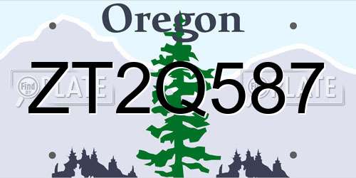ZT2Q587 Oregon License Plate