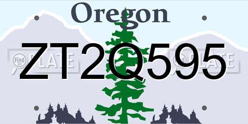 ZT2Q595 Oregon License Plate