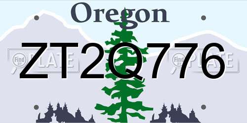 ZT2Q776 Oregon License Plate