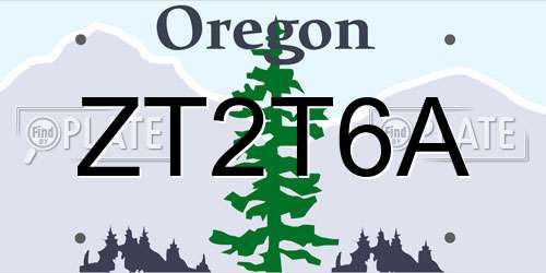 ZT2T6A Oregon License Plate