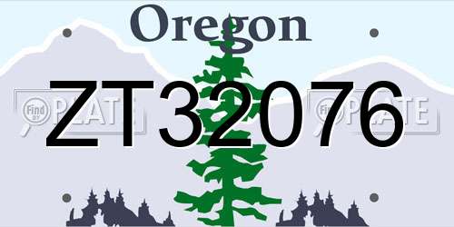 ZT32076 Oregon License Plate
