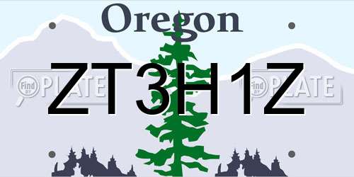 ZT3H1Z Oregon License Plate