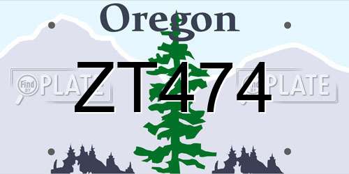 ZT474 Oregon License Plate