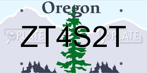 ZT4S2T Oregon License Plate