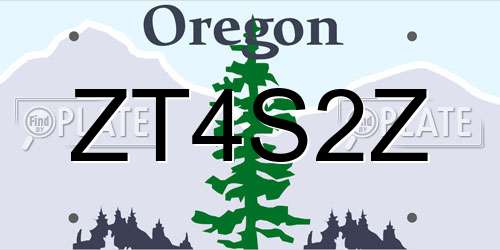 ZT4S2Z Oregon License Plate