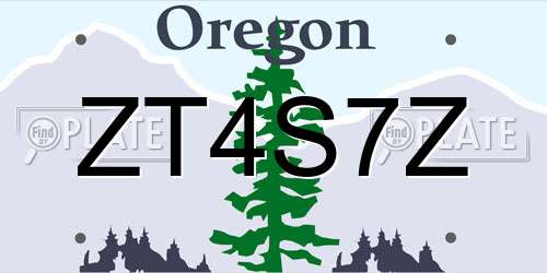 ZT4S7Z Oregon License Plate
