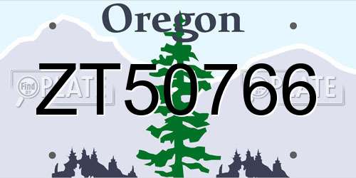 ZT50766 Oregon License Plate