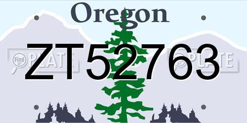 ZT52763 Oregon License Plate