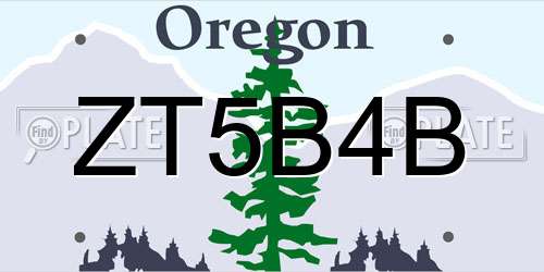 ZT5B4B Oregon License Plate