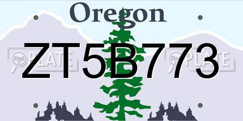ZT5B773 Oregon License Plate