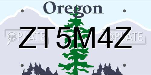 ZT5M4Z Oregon License Plate