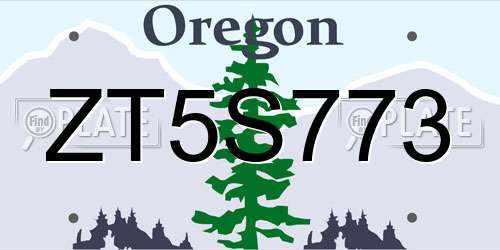 ZT5S773 Oregon License Plate
