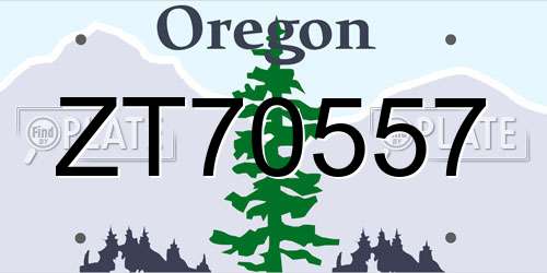 ZT70557 Oregon License Plate