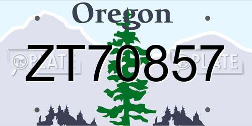 ZT70857 Oregon License Plate