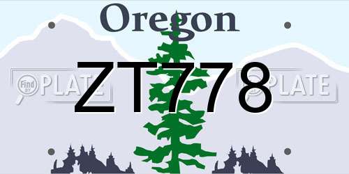 ZT778 Oregon License Plate