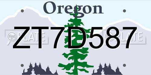 ZT7D587 Oregon License Plate