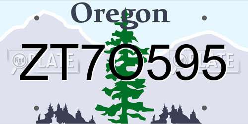 ZT7O595 Oregon License Plate