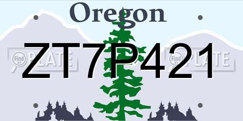 ZT7P421 Oregon License Plate