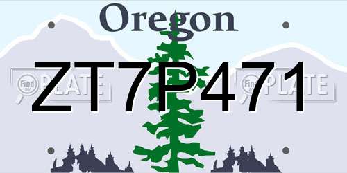 ZT7P471 Oregon License Plate