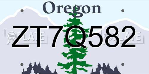 ZT7Q582 Oregon License Plate