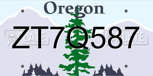 ZT7Q587 Oregon License Plate